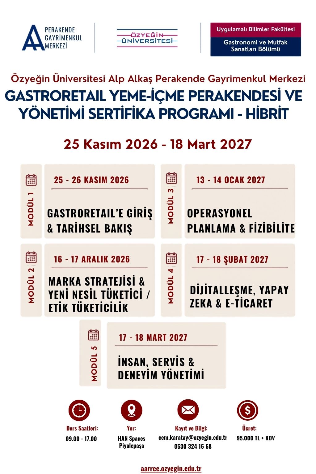 ÖzÜ AA PGM GASTRORETAIL YEME-İÇME PERAKENDESİ VE YÖNETİMİ SERTİFİKA PROGRAMI - HİBRİT