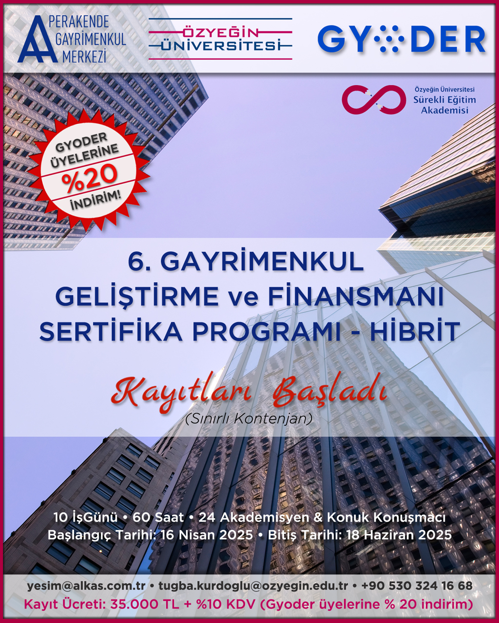 6.Gayrimenkul Geliştirme ve Finansmanı Sertifika Programı